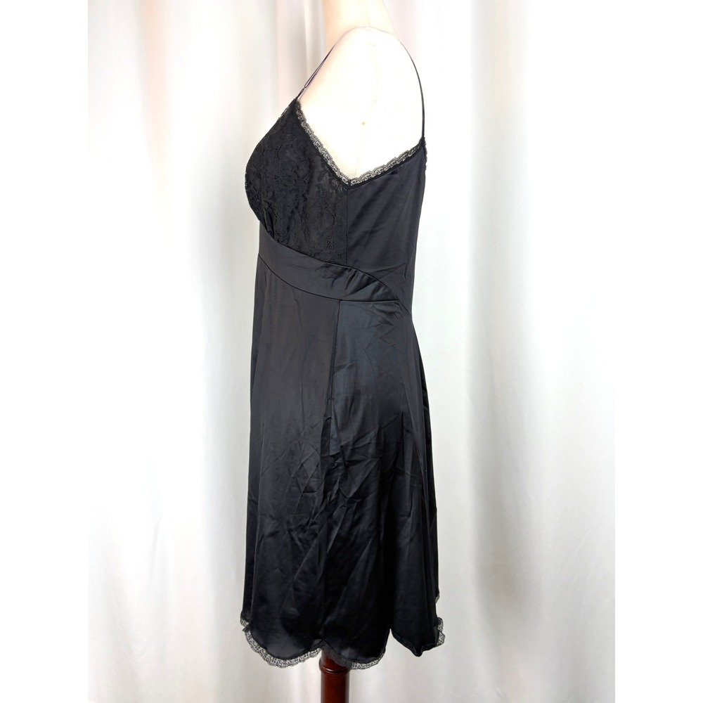 Vintage Vanity Fair Whimsigoth Lace Trim Dark Coquette Slip Dress Small - Picture 5 of 7